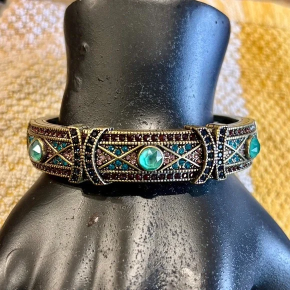 Heidi Daus Turquoise and Gold Swarovski Crystal Bracelet. NWOT - Picture 7 of 10